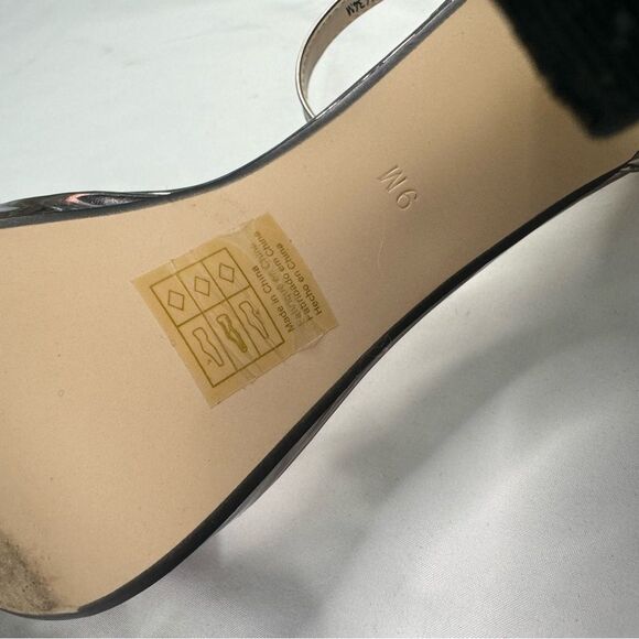 Touch Up Benjamin Walk Heel Size 9M Mary Silver Sandal Open Toe Metallic Formal - Picture 4 of 9